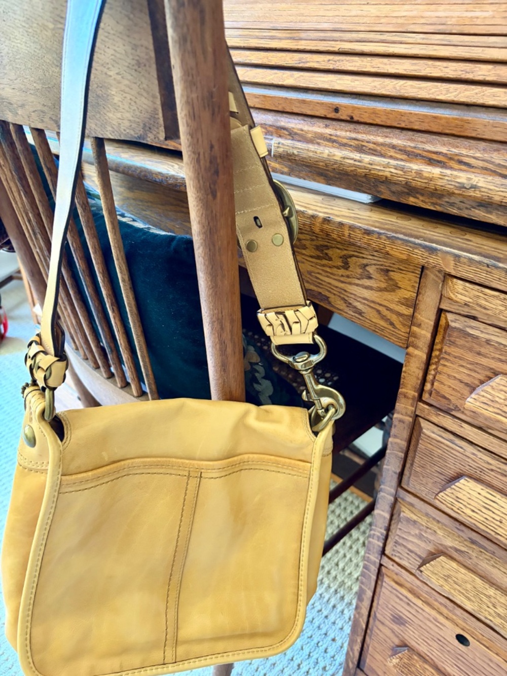 Coach Bleecker Tattersall Flap Shoulder Bag in Natural -EUC - Picture 2 of 14